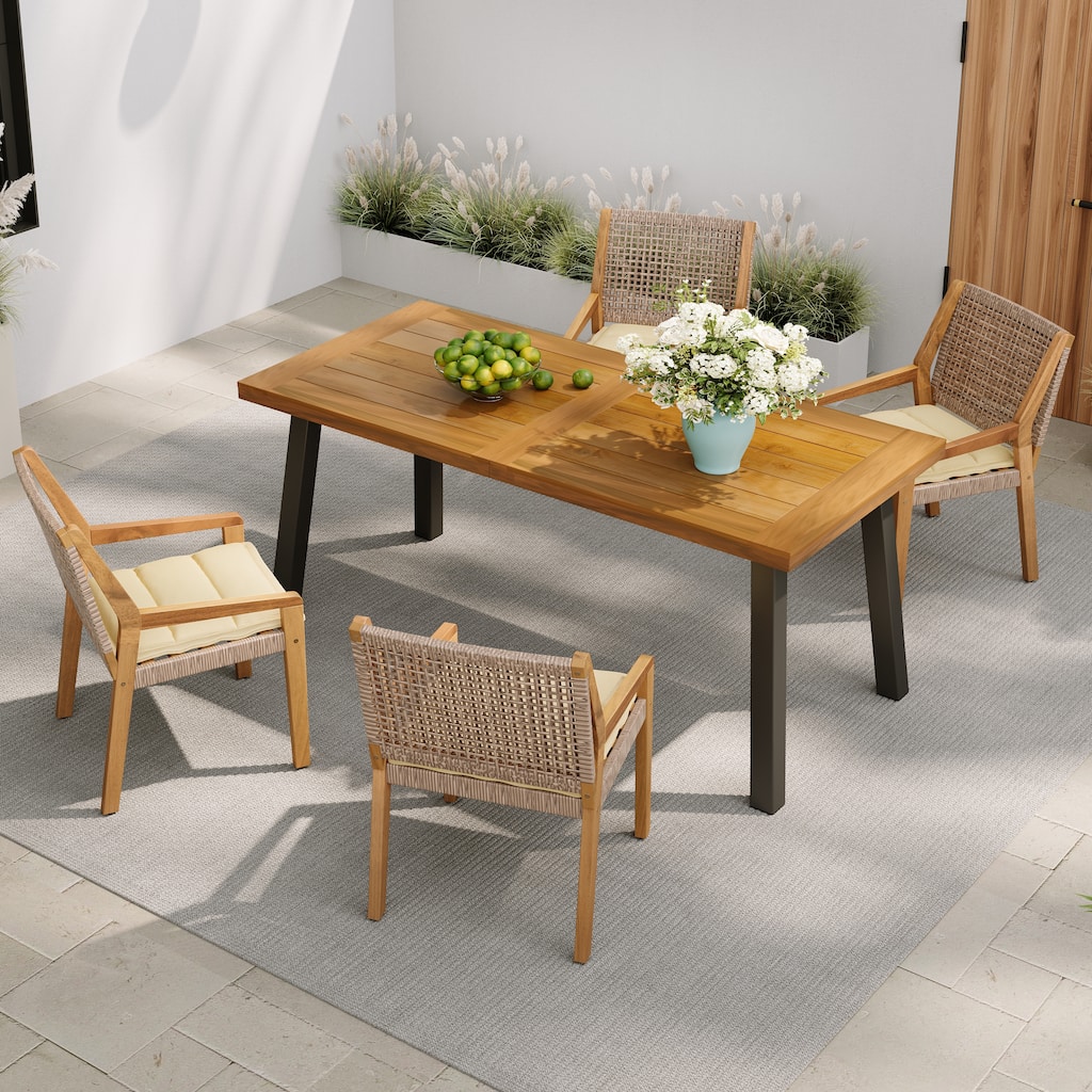 Christopher Knight Home- Orion Acacia Wood Patio Dining Set