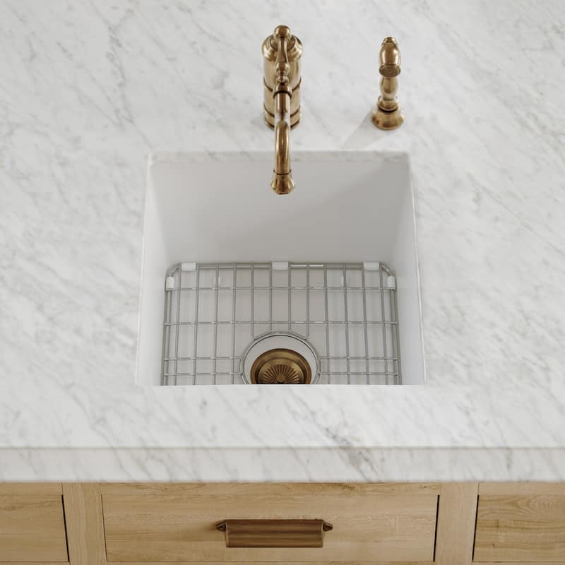 Whitehaus WHUF1818 Fireclay 18" Undermount Single Basin Fireclay