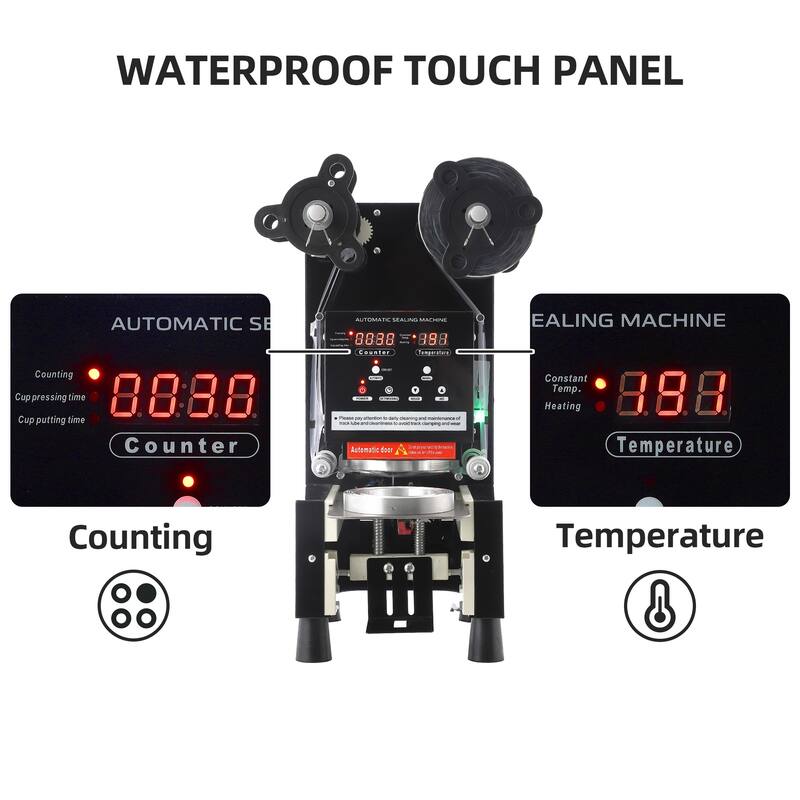 Cup Sealing Machine, Full Automatic Cup Sealer Machine 3.54"/3.74", Digital Control LCD Panel Cup Sealer Machine
