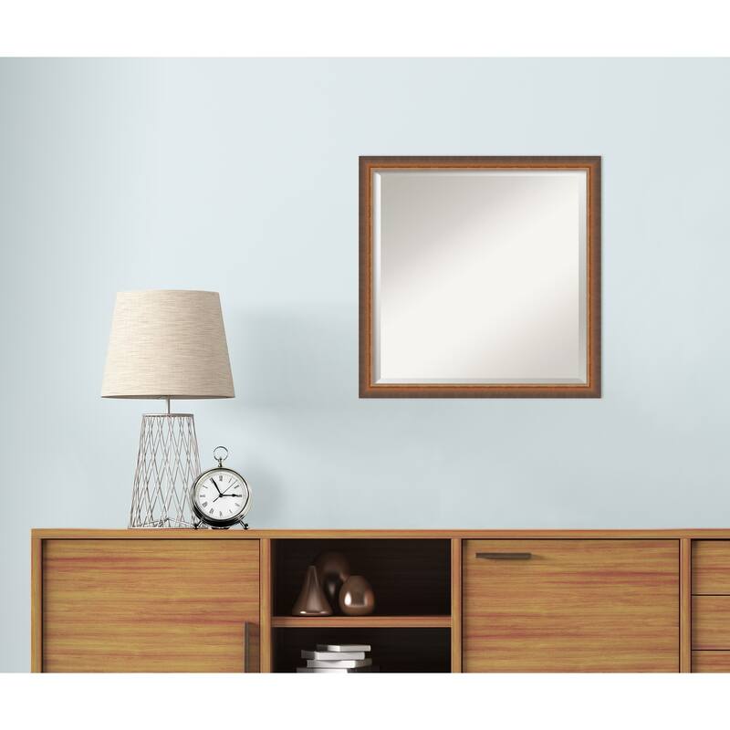 Two Tone Beveled Wood Framed Wall Mirror