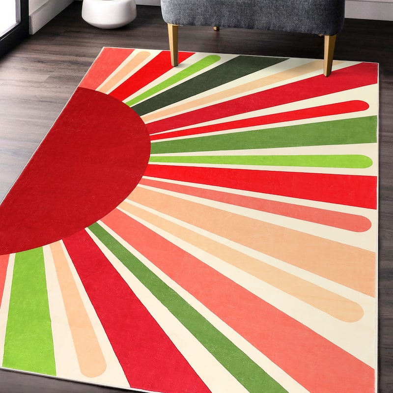 Garvee Rainbow Sol Kids Area Rug