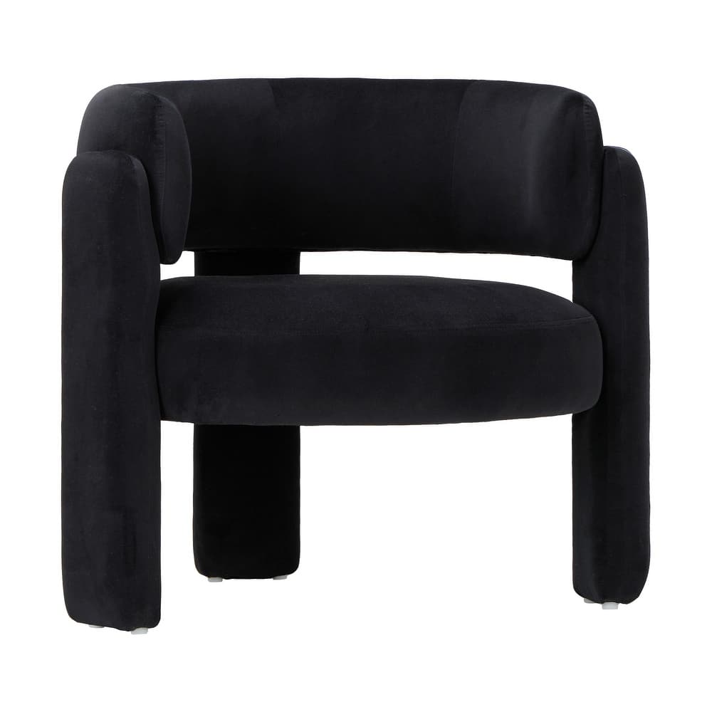 RENEWLINE Modern Velvet Barrel Accent Chair-3-Leg Design for Living Room Bedroom