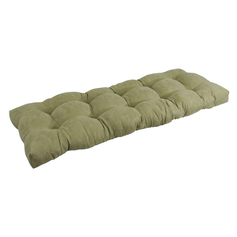 Solid Microsuede Tufted Indoor Bench Cushion (Multiple widths from 42 to 60 inch) - 46" wide - Sage Green