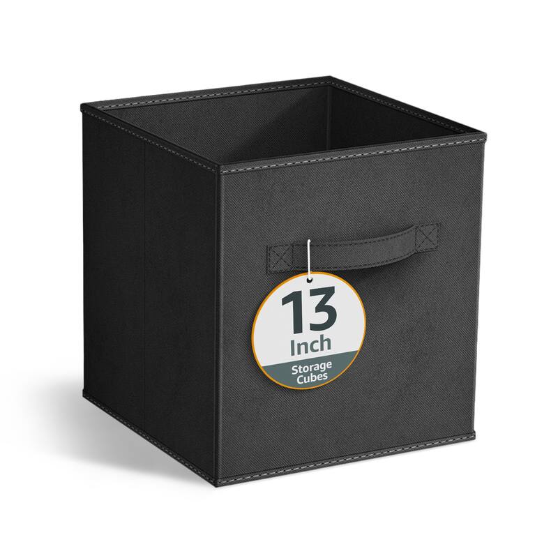 Sorbus 13" Foldable Storage Cube Basket Lightweight Organization Solutions - Single Pack - 13" L x 13" W x 13" H - Black