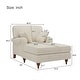 preview thumbnail 4 of 6, Roomfitters 40.5'' Chaise Lounge Chair, Oversized Indoor Sofa with Pillows and Rolled Arms, Corduroy Upholstery, Beige