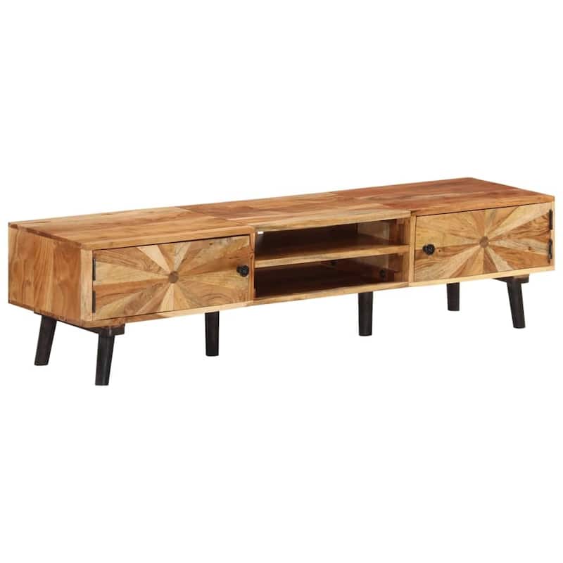 vidaXL TV Stand 57.1"x13.8"x13.8" Solid Wood Acacia - 57.1" x 13.8" x 13.8"