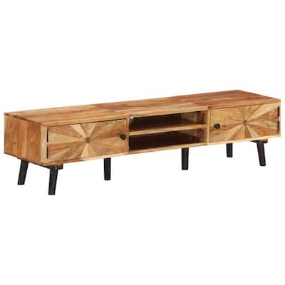 vidaXL TV Stand 57.1"x13.8"x13.8" Solid Wood Acacia - 57.1" x 13.8" x 13.8"