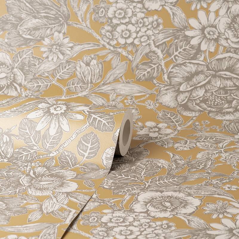 Fine Decor Hedgerow Honey Floral Trails Wallpaper