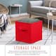 6 Pack Foldable Collapsible Storage Box Bins Shelf Basket Cube Organizer with Dual Handles -13 x 13 x 13