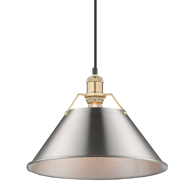 Orwell 14" Wide Large Pendant in Brushed Champagne Bronze with Pewter - Gold