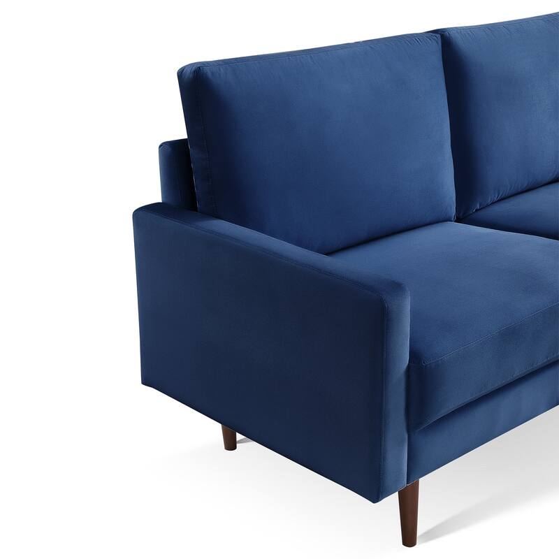 57 Inch Wide Upholstered Loveseat with Square Arms - N/A