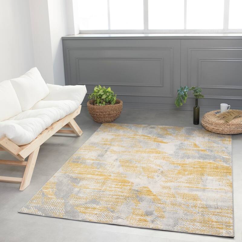 Lela Collection Abstract Polyester Rug