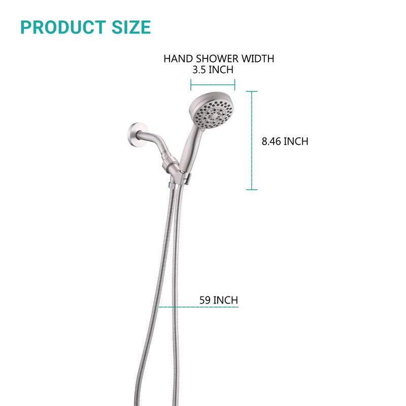 5 Mode Adjustable Settings Handheld Shower Head with Hose High Pressure Shower Heads
