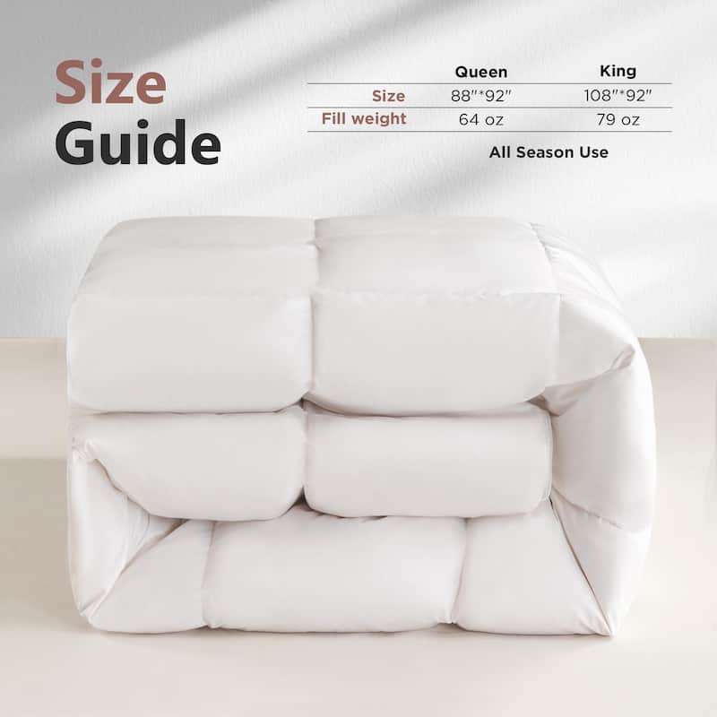 All Season White Feather and Down Comforter Duvet