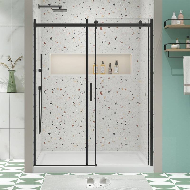Bathroom Glass Shower Sliding Door with 5/16" Tempered Glass