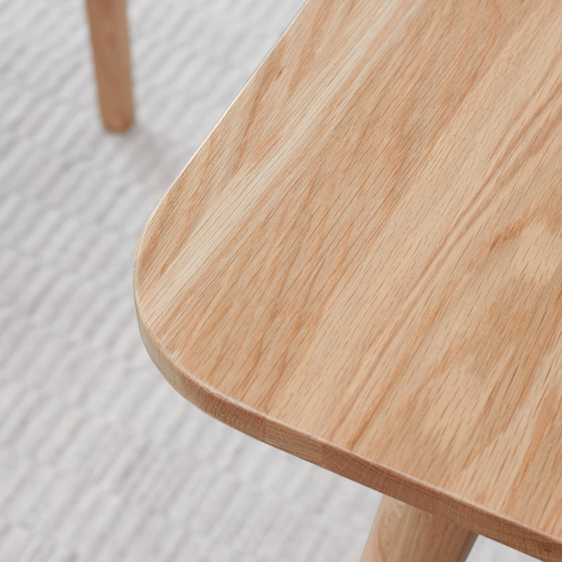 Natural solid oak round corner diagonal leg telescopic table 1.2-1.6m, for 6-8 people,NO CHAIRS