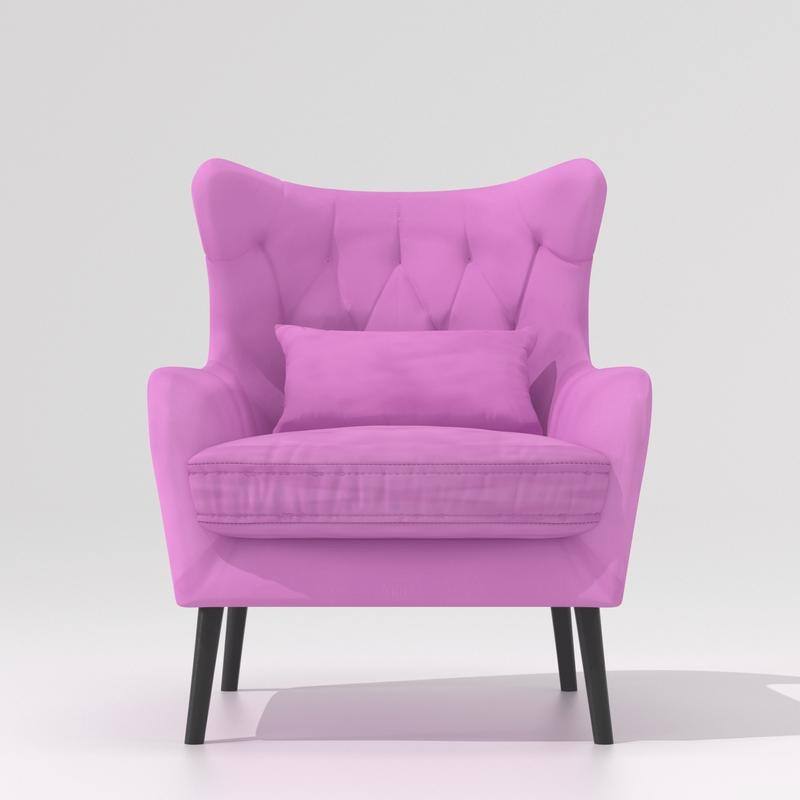 Velvet Tuft Thick Cushion Accent Chair (Set of 2)
