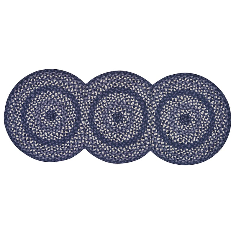 Park Designs Bluestone Braided Blue Indoor Rug Runner 30" x 72" - 2'6"x6'