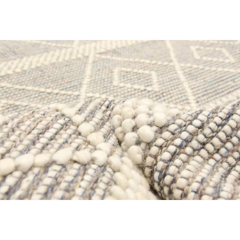 ECARPETGALLERY Braid weave Sienna Brown, Cream Wool Rug - 6'0 x 9'1