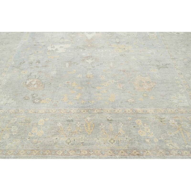 Hand Knotted Afghan Oushak Wool Traditional Oriental Area Rug Slate