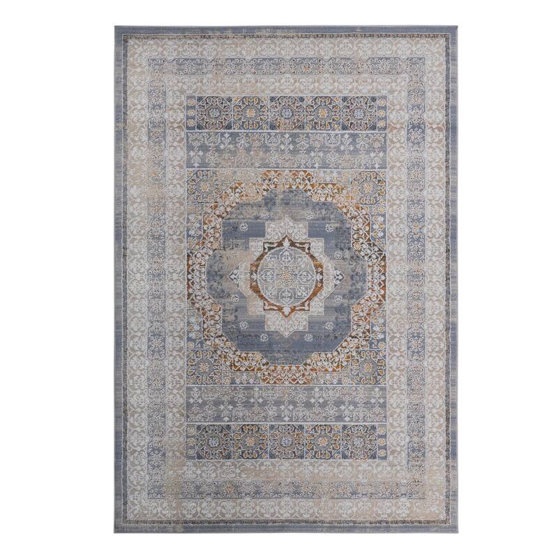 LOOM & LUXE Collection 2X8 Brown/Ivory/Bordered Non-Shedding Area Rug - 36" D x 24" W x 0.28" H