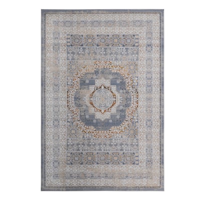 LOOM & LUXE Collection 2X8 Brown/Ivory/Bordered Non-Shedding Area Rug - 36" D x 24" W x 0.28" H
