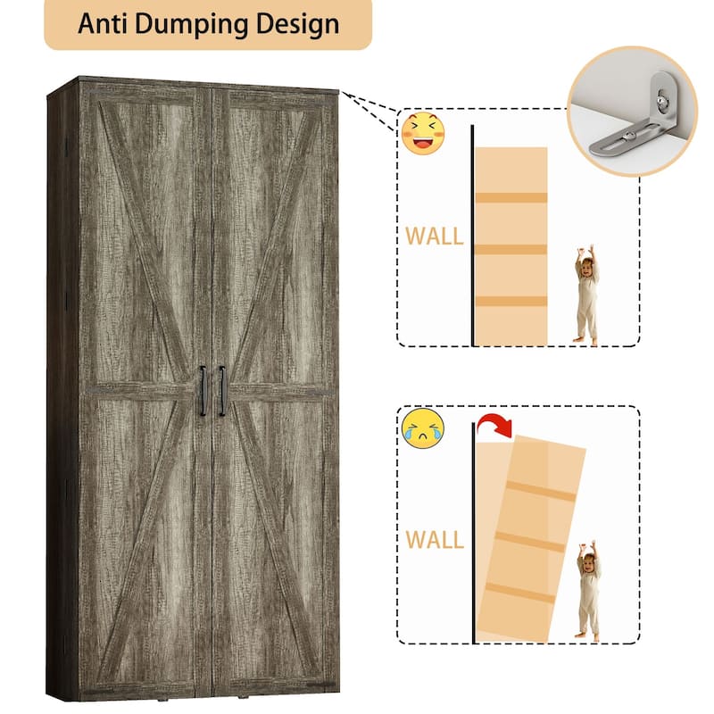 67" Kitchen Pantry Cabinet with Adjustable Shelves, Tall Storage Organizer Cupboard for Kitchen, Dining Room