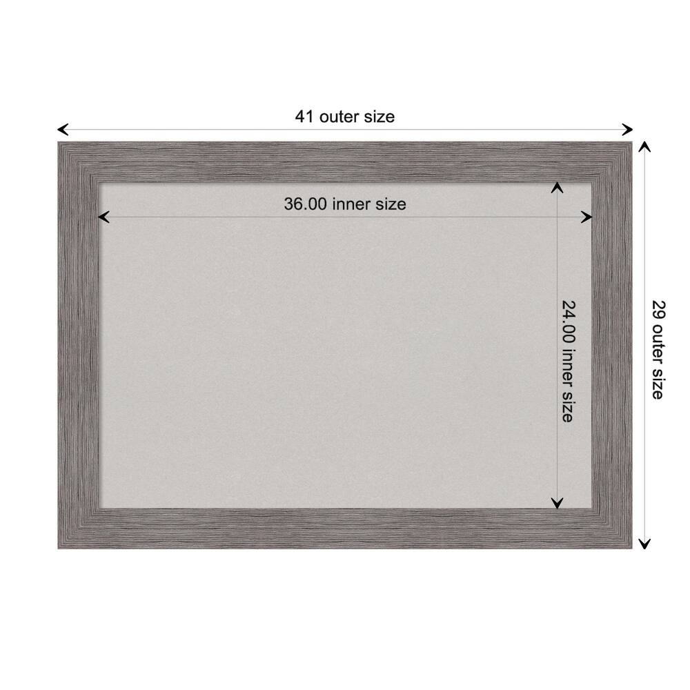 Pinstripe Plank Grey Framed Grey Corkboard Bulletin Board