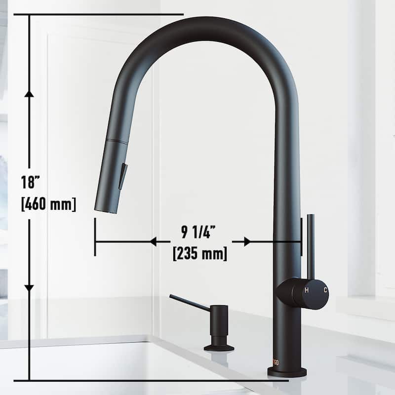 VIGO Greenwich 18" H Single Handle Pull-Down Sprayer Kitchen Faucet