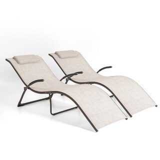 Crestlive Products Outdoor Reclining Chaise Lounge Chairs (Set of 2) - 69.09" L * 24.61" W * 26" H