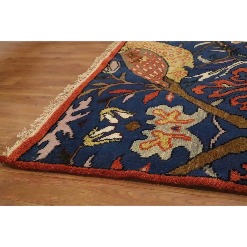 Hand Knotted Oriental 100% Wool Carpet Traditional All-Over Navy Blue & Blues Ziegler Area Rug - 13' 11'' X 9' 11''