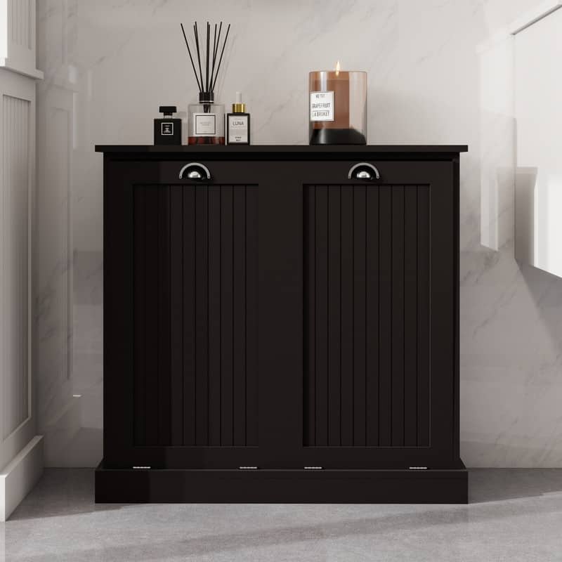 Two-Compartment Tilt-Out Laundry Sorter Cabinet