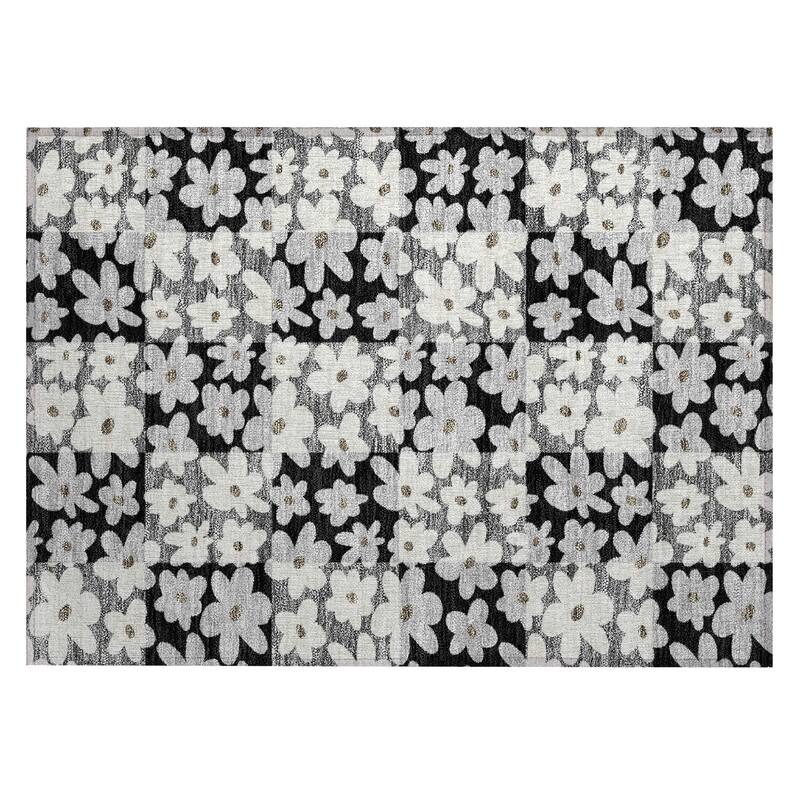 Machine Washable Indoor/ Outdoor Floral Krissy Chantille Rug