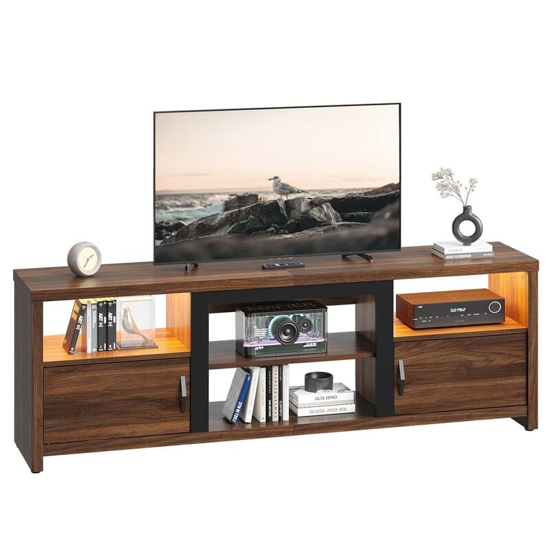 70" TV Stand Modern Entertaintment Center TV Console for 75" TVs with LED Lights - 71 inches
