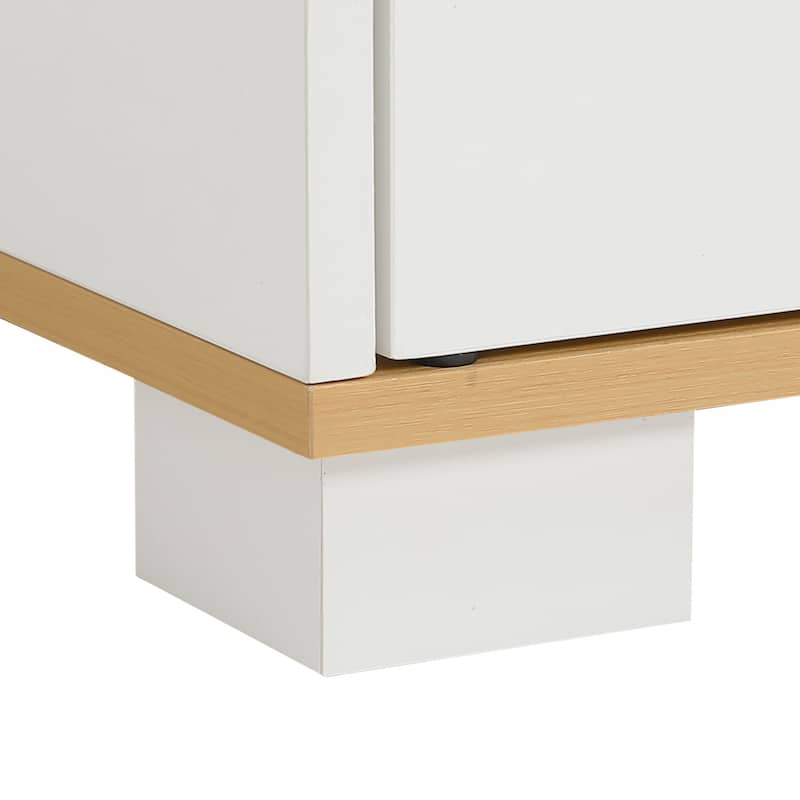Moasis Cat Litter Box Enclosure Storage Cabinet with Double Room And Drawers For 2 Cats