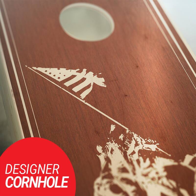 Marines USMC Rosewood Outdoor Cornhole Board Game Set