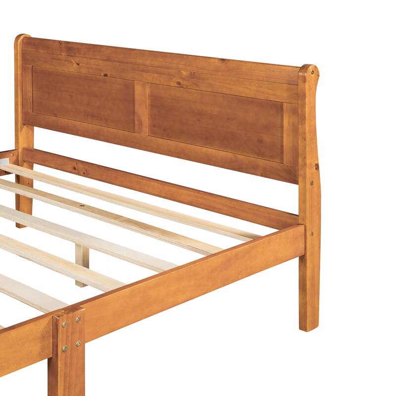 Pine Platform Bed with Headboard, Footboard & Slat Support