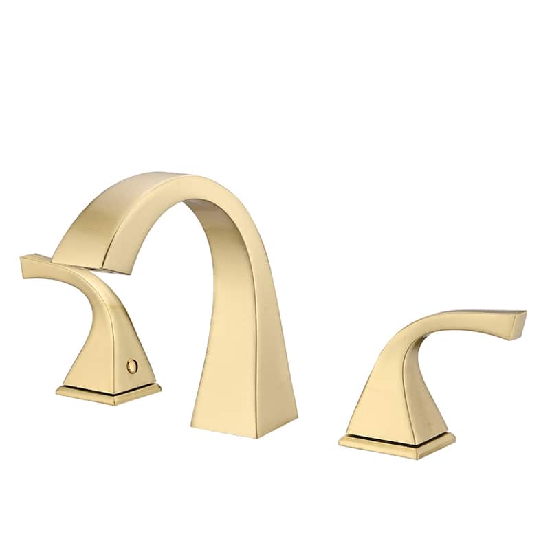 Proox 8 inch Widespread Bathroom Faucet 2 Handle Deck Mounted w/ Drain Assembly - Brushed Gold