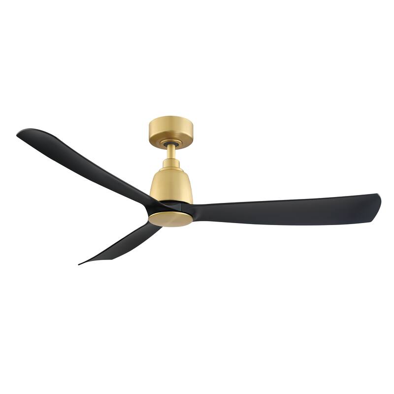 Kute 52 inch Indoor/Outdoor Ceiling Fan with Black Blades - Brushed Satin Brass