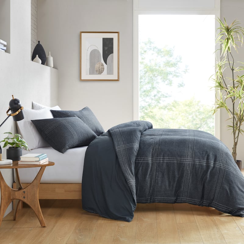 Croscill Casual Anders Charcoal 3 Piece Duvet Set