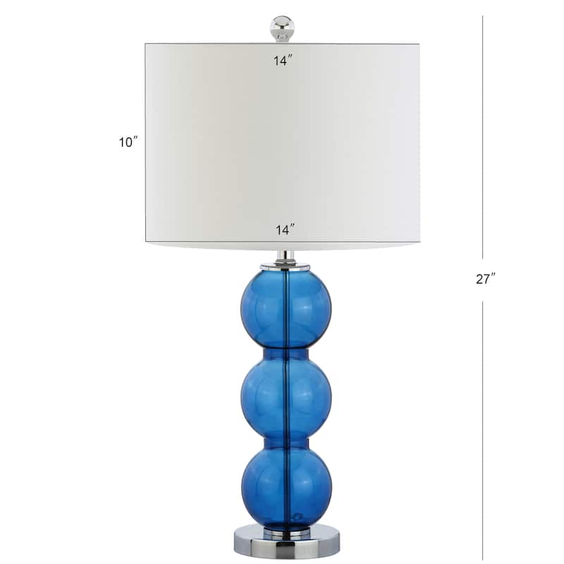 Ella 27" Glass Triple-Sphere LED Table Lamp, Mercury Silver/Chrome (Set of 2) by JONATHAN Y