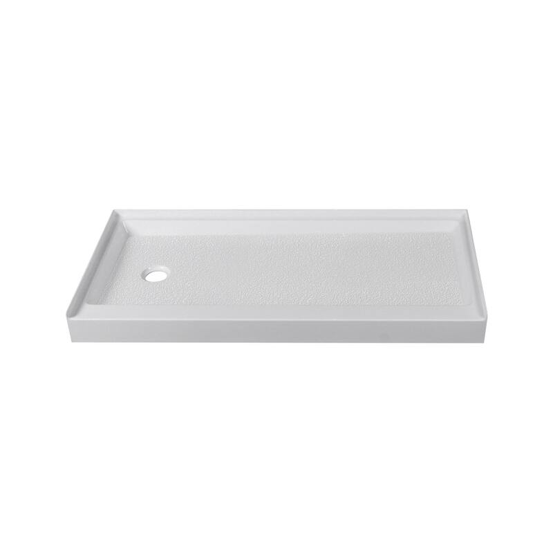 Indigo Home 60x30 inch Single Threshold Shower Tray Left Drain in White