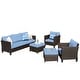 preview thumbnail 56 of 75, Ovios Patio Furniture Wicker 5-piece Outdoor High-back Sectional Set