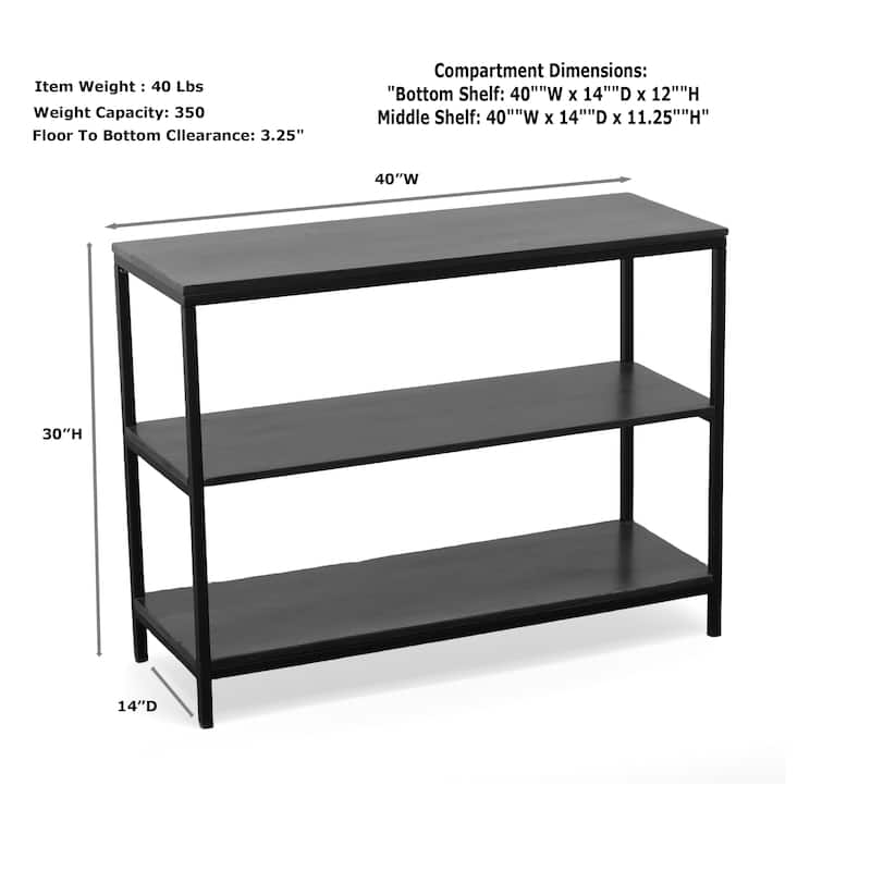 Carolina Living Brayden Console Table - Chestnut/Black