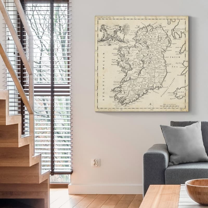 Map of Ireland -Premium Gallery Wrapped Canvas