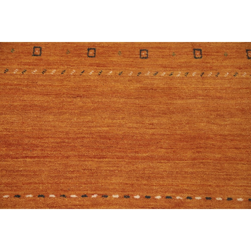 Hand Knotted Oriental 100% Wool Carpet Tribal Animal Pictorial Oranges & Rust Gabbeh Area Rug - 9' 7'' X 10' 0''