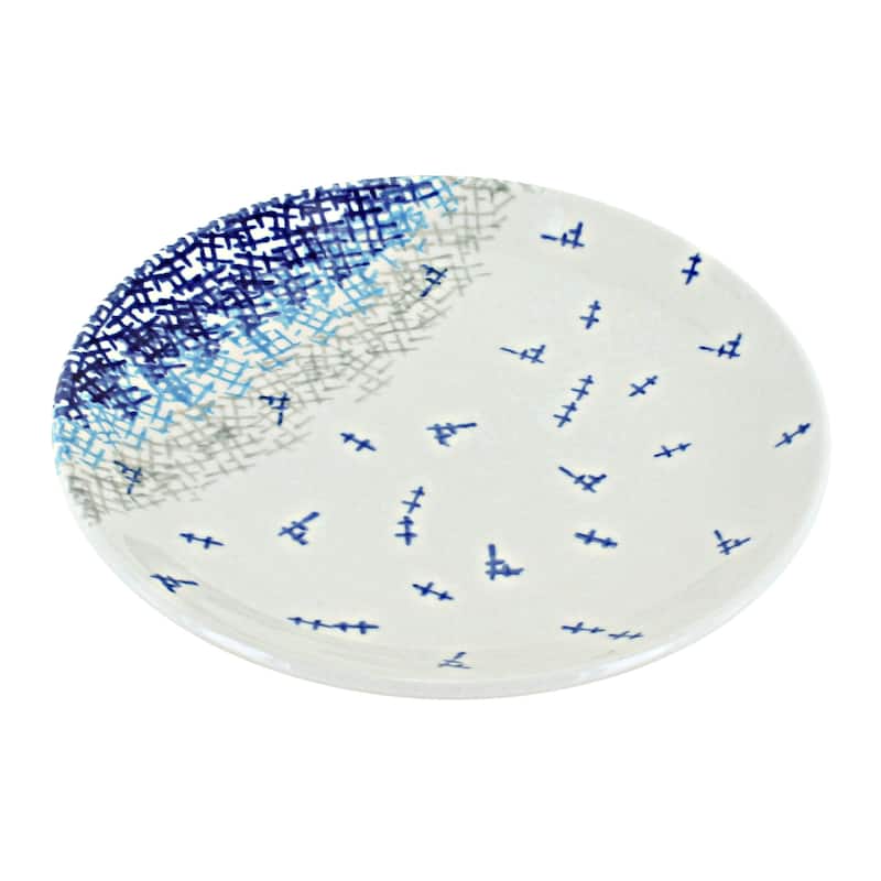 Blue Rose Polish Pottery Zaklady Dessert Plate