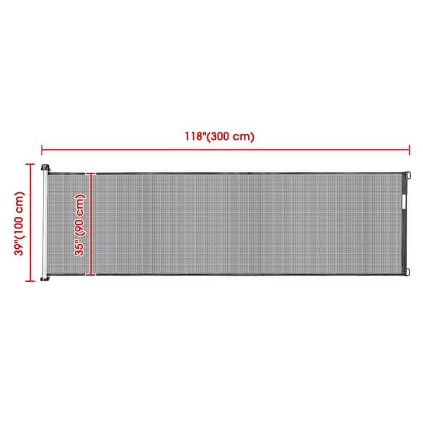 dimension image slide 0 of 2, Yescom Retractable Baby Gate for Stairs 71" Wide 33" Tall Dog Gate for DoorwaysPool Desk Porch