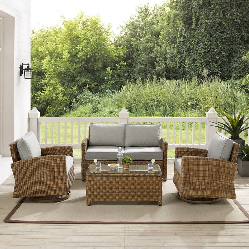 Crosley Bradenton 4Pc Swivel Rocker Conversation Set