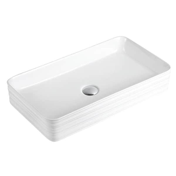 slide 1 of 5, Karran Valera 27" Vitreous China Vessel Bathroom Sink in White